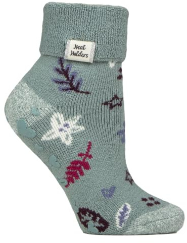 HEAT HOLDERS SOCKSHOP Ladies Socks - Turn Over Cuff Sleep Lite, Warm Chunky Thermal Bed Socks, Patterned, 1 Pair Pack Size 4-8