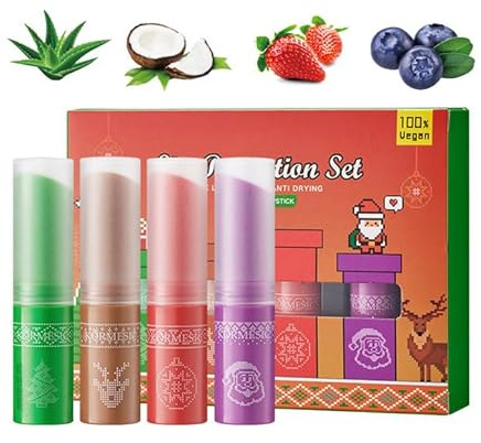 Baumes à Lèvres, Lot de 4 Soin des Lèvres Naturel en Vrac pour Les Lèvres Hydratantes, Réparatrices et Sèches - 6 Saveurs - Fruits