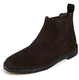 Clarks Men's Desert Chelsea Boots, Dark Brown Suede, 12 Medium US