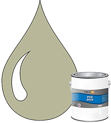 POK Peinture extérieure bois - Résistante aux intempéries BOIS - 1L - RAL 7032 Gris silex