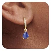 VIROMY Geburtsstein Ohrringe für Damen der September Teardrop Geburtsstein Dangle Ohrringe Personalisierten Kristall Charme Glänzenden Schmuck Geburtstags Geschenke
