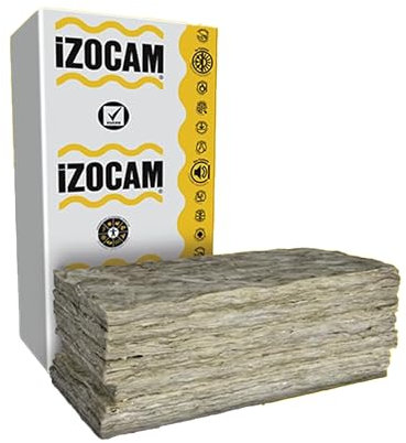 Laine de roche isolant thermique et acoustique - 8 plaques 120 x 60 x 5 cm (5,76 m²) | Haute densité | Résistant au feu | Isolation pour murs, plafonds, sols et façades