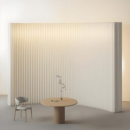 Folding Privacy Screen Room Divider with LED Strip Light, Portable Wall Partition for Home Office, Clothing Store, and Live Streaming Background