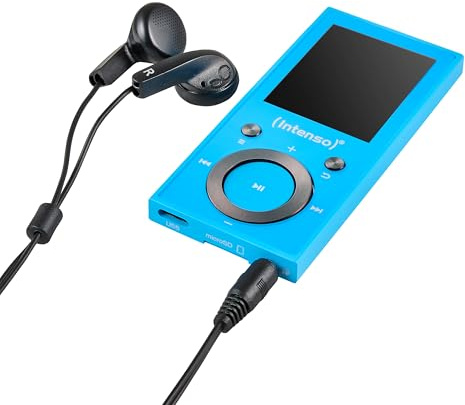 Intenso Video Scooter BT MP3 Player mit Bluetooth 5.0, 1,8 Zoll Farbdisplay, 64 GB microSD, USB-C, bis 18h Akku, inkl. Kopfhörer, blau