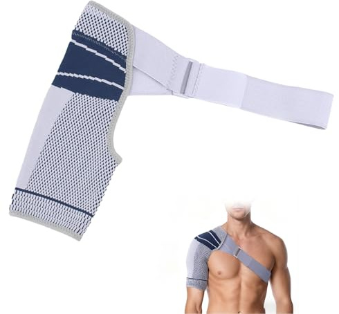 Hombrera ajustable, soporte de hombro, alivio de molestias después del entrenamiento, estabilidad para hombros, hombrera para hombres y mujeres, se ajusta a hombro izquierdo o derecho, L/XL
