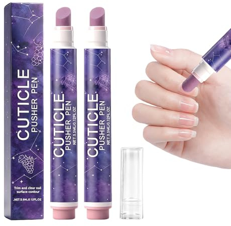 2 Piezas Lápiz para Eliminar Cutículas, Empujador de Cutículas de Cerámica, Nail Care Lapiz 2 En 1: Exfolia Suavemente y Nutre Intensamente, Adecuado para Uñas Secas y Dañadas