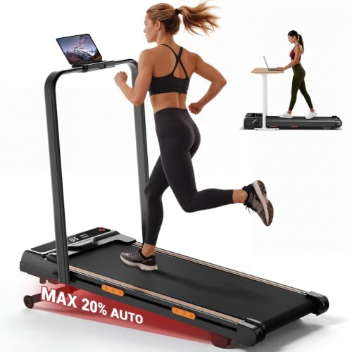 20% Auto Incline Walking Pad, 3.0HP Foldable Treadmills for Home