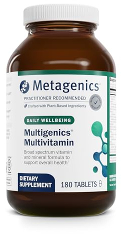 Metagenics Multigenics Multivitamin - Daily Multivitamin with Beta-Carotene, Folic Acid, Calcium & Magnesium - Supports Bone, Heart, Immune & Cellular Health* - Non-GMO, Gluten-Free - 180 Tablets