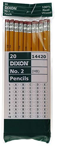 Dixon Nr 2 gula blyertspennor, trähölje, svart kärna, 20-pack (14420)
