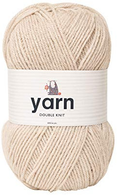 Korbond DK Beige Yarn - 100g Acrylic Wool - Lightweight, Hypoallergenic & Durable Double Knit Crochet Yarn Knitting Wool (290m Total)