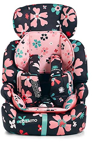 Cosatto Zoomi Car Seat - Group 1 2 3, 9-36 kg, 9 Months-12 Years, Side Impact Protection, Forward Facing (Paper Petals)