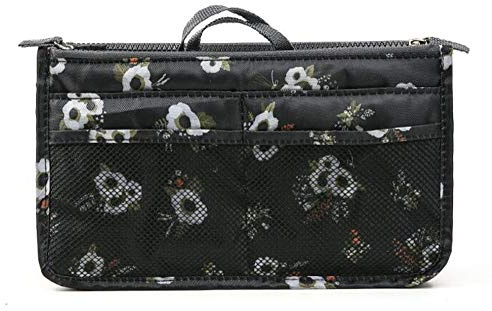 NOVAGO Organiseur Pochette Sac de Rangement intérieur pour Sac à Main ou Sac de Voyage (Divers Coloris Disponibles (Fleurs 2)