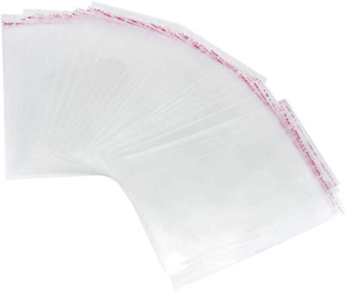 Voarge 200 Bolsas de celofán Transparentes Autoadhesivas pequeñas de 15 x 22 cm, Bolsas de plástico OPP Transparente para Bombones, Dulces, Galletas, Regalos