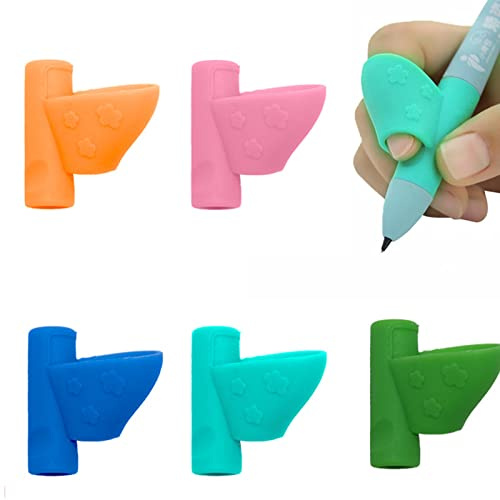 luoshaPUCY 5 Piezas Agarres para Lápices, Soporte Corrector de Escritura para Niños, Adecuado como Herramienta de Ayuda a la Corrección de la Postura para Adultos
