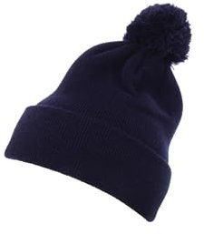 Flexfit Unisex Strickmütze Cuffed Pom Pom Knit Beanie Navy one Size