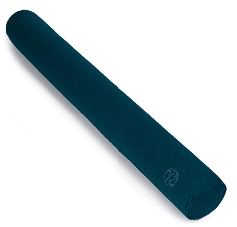 Yoga Studio organisk bovete smal bolster perfekt för yoga, nackavkoppling, stretching 80 x 8 cm (blågrön)