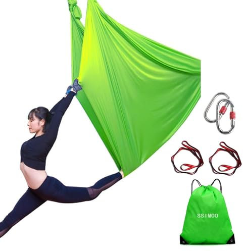 LYXLBX Aerial Yogatuch, Schaukeltuch, Yoga-Schaukel, Yoga Vertikaltuch,Yogatuch Zum Aufhängen, Therapieschaukel, Schaukeltuch, Yogagurt Schaukel, Yogatücher, Yoga Set für Erwachsene Indoor(5X2.8M)