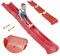 Kinderrutsche Outdoor 3 m lang für Kinder ab 3 Jahren, Podesthöhe 150 cm (+/- 5 cm) Gartenrutsche für Spielhaus & Spielturm als Wasserrutsche für den Garten geeignet (Rot)