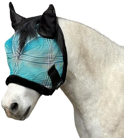 Kensington Mini/Pony Fly Mask Fleece Trim & Soft Mesh Ears Size: Mini A Color: 2021 - Atlantis
