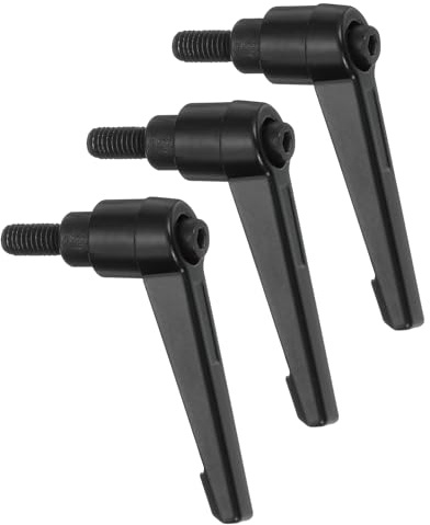 QUARKZMAN 3Pcs M6 x 12mm Perillas Ajustables Mango Roscado Macho Botón De Liberación Rápida Trinquete Bloqueo Giratorio Para Maquinaria De Torno, Negro