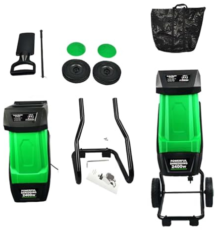 EPIKNOWEE Triturador de Hojas y Astilladora de Madera Robusta Equipado con un Motor 2400W y una Bolsa de Recogida 50L, Triturador Eléctrico de Hojas y Ramas Diseñado para Grandes Jardines