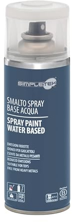 SIMPLETEK - Bomboletta Vernice Spray Trasparente Opaco Base Acqua Smalto Multimateriale Legno Plastica Metallo B400PAST.8 (1 pezzo)