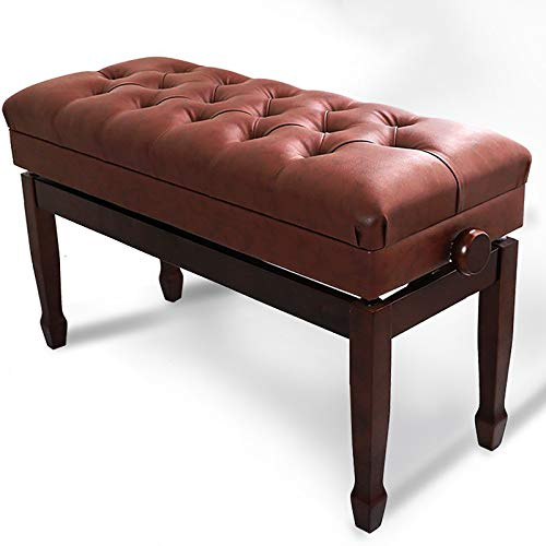 SnamicE Pianopall pianobänk med förvaring dubbel pianopall Pu kudde klassisk stil 50–60 cm,