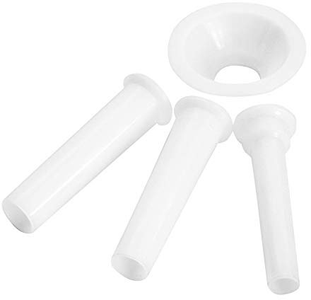 Westmark Set de Embudo de llenado de salchichas, 4 piezas, ø 1.5 cm, 2.0 cm y 2.3 cm, Accesorios para la picadora Westmark 97522260/Gr. 8, Plástico, Blanco, 14942230