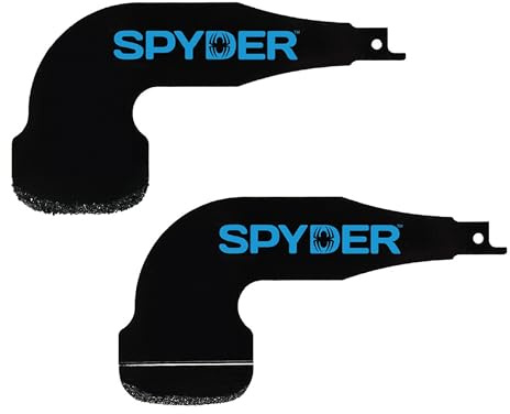 Spyder 2-Piece Grout-Out Attachment Set for Reciprocating Saws, 1/16-inch and 3/16-inch Grout Removal Blade Tools with Tungsten Carbide Grit Edges