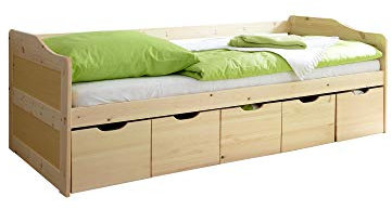 Sofabett Funktionsbett mit Schubkasten Maria Kiefer massiv Natur