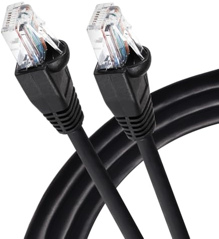 Maplin Ethernet Cable 25M Black, CAT6 Gigabit UTP LAN Network Cable RJ45 High-Speed 10Gbps Compatible with Laptop, PC, Security Cameras, PS5/4, Xbox, Switch, Router, Smart TV, Printer, WiFi Extender