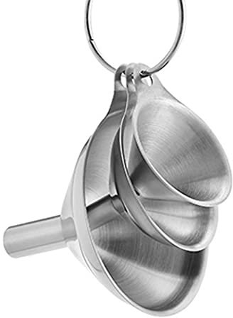 Stainless Steel Funnels for Kitchen,Small Metal Funnels (1.7Inch/ 2.2Inch/ 2.9Inch) No Spilling Food Grade Kitchen Funnels for Essentail Oil, Spices, Flask, Perfume