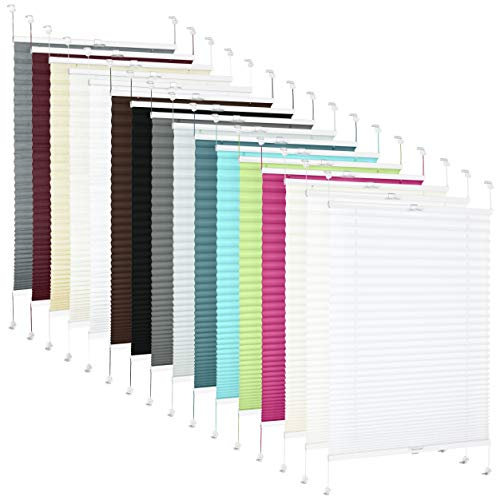 TEXMAXX Plissee Klemmfix in Weiss - Breite x Länge 75 x 130 cm - Plisseerollo ohne Bohren inkl. Zubehör - Sonnenschutz Jalousie für Fenster & Tür (PR75X130-P01)