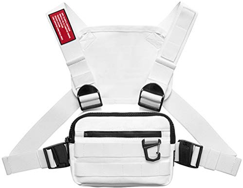KKPLZZ Sacs de Poitrine de Mode Gilet de Sangle Streetwear en Plein Air Sacs de Poitrine Pack Avant pour Hommes Sac de Poche Poitrine