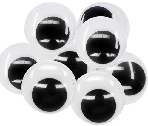 TOAOB 8 Piezas 75 mm Grande Tamaños Adhesivos Ojos Móviles Negros de Plástico Autoadhesivo Utilizados para Manualidades de Scrapbooking Accesorios