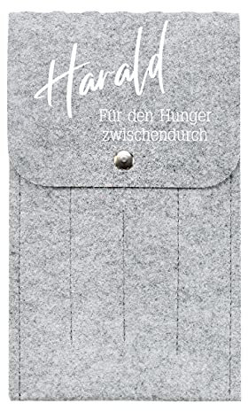 Herz & Heim® Bestecktasche Filz Motive mit Personalisierung Name und 2 Wunschzeilen