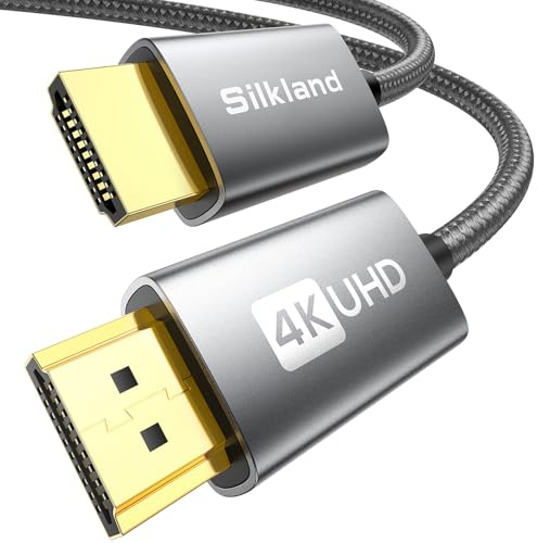 Silkland 4K HDMI Cable 3M, HDMI 2.0 Cable | 4K@60Hz, ARC, HDR, 3D, Ethernet, Long HDMI Cable Compatible with TV, Blu-Ray, PS4/3, Xbox, Projector, Soundbar, PC