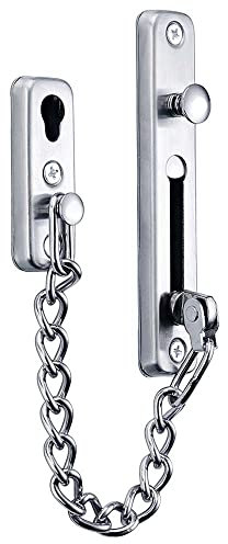 Chaîne de porte en acier inoxydable, Chaînes de Porte, Verrouillage de Sécurité, Serrure de Porte Privée de Sécurité avec 4 Vis pour la Sécurité de la Porte d'Entrée, etc. (siliver)