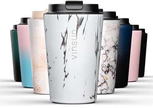 Vinsun Isolierbecher für kalte und warme Getränke 350ml - Trinkbecher Edelstahl - Eiskaffee/Kaffee/Tee - doppelwandig, auslaufsicher - Thermobecher to go (Auto, Reisen, Büro)