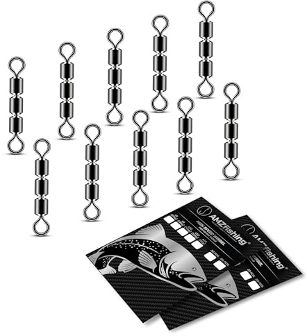 AMZfishing® 10x Girelle ad Alta velocità | Girelle Triple | Girelle da Pesca | Girelle per Trote | Accessori da Pesca | Esche per Trote | Assortimento di Girelle | Girelle per Pesca (10, 8)