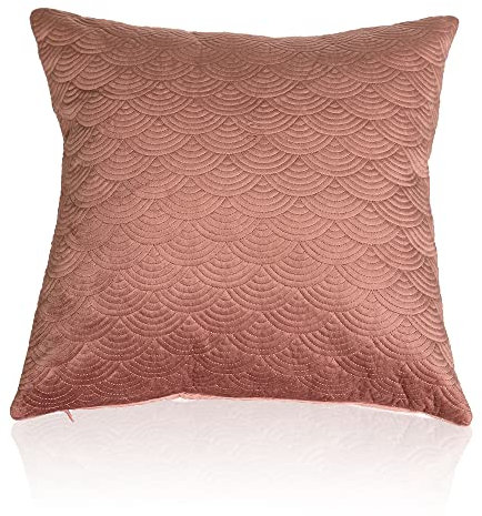 diMio 2er Set Samt-Sofakissen mit Reißverschluss und Füllung Couchkissen Dekokissen Zierkissen (2er Set, Rosé (Samt))