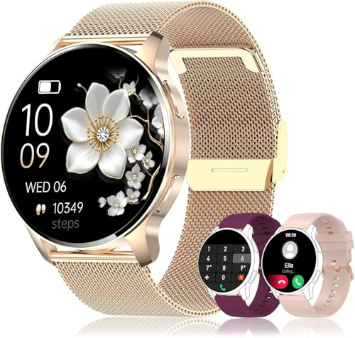 Colesma Montre Connectée Femme avec Appel Bluetooth Assistant Vocal,1.32 Ronde HD Montre Connecté avec 19 Modes Sportifs/SpO2/Sommeil,Smart Watch pour iOS Android