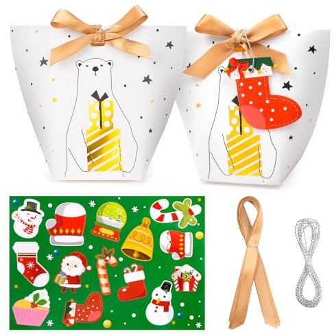 Kiiwah 14 Stück Weihnachten Geschenkboxen, Klein Weihnachten Süßigkeitskästen Keksschachtel Pralinenschachtel für Weihnachten Geschenk Dekoration