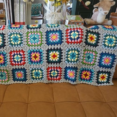 Manta negra hecha a mano de ganchillo estilo suéter estilo suéter para regalo durante todo el año, para interiores y exteriores, manta decorativa para sofá, edredón, cama, sillón reclinable, sala de