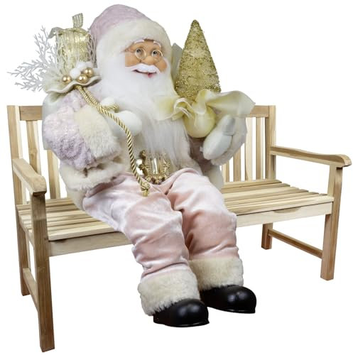 Christmas Paradise Sitzender Weihnachtsmann 45cm Deko-Figur Kantenhocker Santa Nikolaus (Jonte)