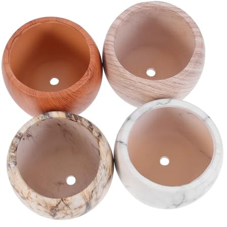 Ciieeo 4er-Pack Keramik-blumentöpfe Für Sukkulenten in Marmor-holzmaserung Stilvoll Für Das Moderne Zuhause