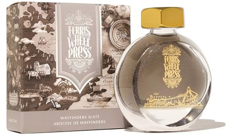 Ferris Wheel Press, Fountain Pen Ink, Everyday Ink Collection, Warm Slate Grey with Silver Shimmer, 38ml