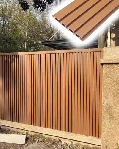 Outdoor Slatted Privacy Fence Panel, Heavy Duty Waterproof Barrier for Hiding Trash Cans, Ideal for Patio Terrace Park Porch Divider