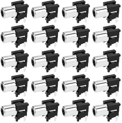 VGOL 20 connettori RCA a 3 pin ad angolo retto PCB Phono 2 mm 30 mΩ per segnale audio video nero