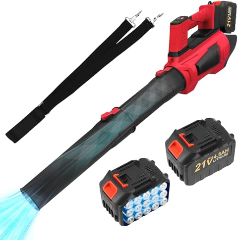 Do-Electr Soplador de Hojas con Motor sin escobillas, soplador de Hojas inalámbrico de 450 CFM/250 mph, 5 Modos de Velocidad, soplador eléctrico Ligero con 2 baterías de 4,5 Ah y Cargador